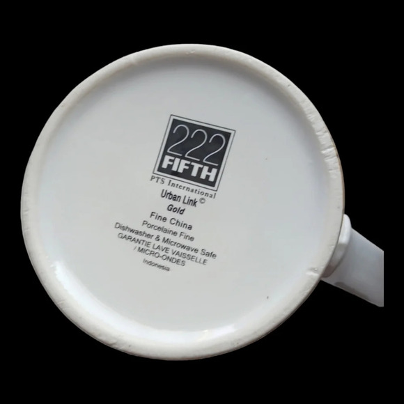 222 fifth white/gold cofffee mugs set of 2 - Picture 6 of 6